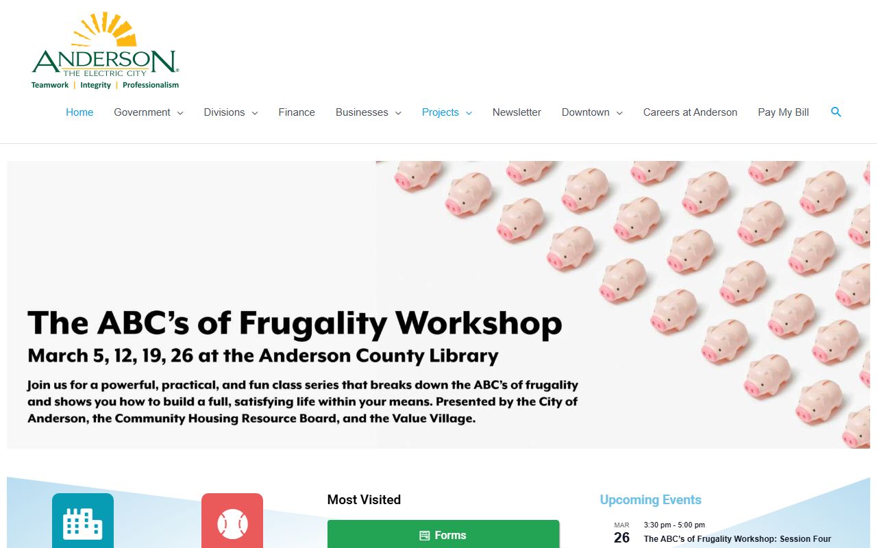 Anderson Police Department website for Anderson recent arrests and law enforcement information