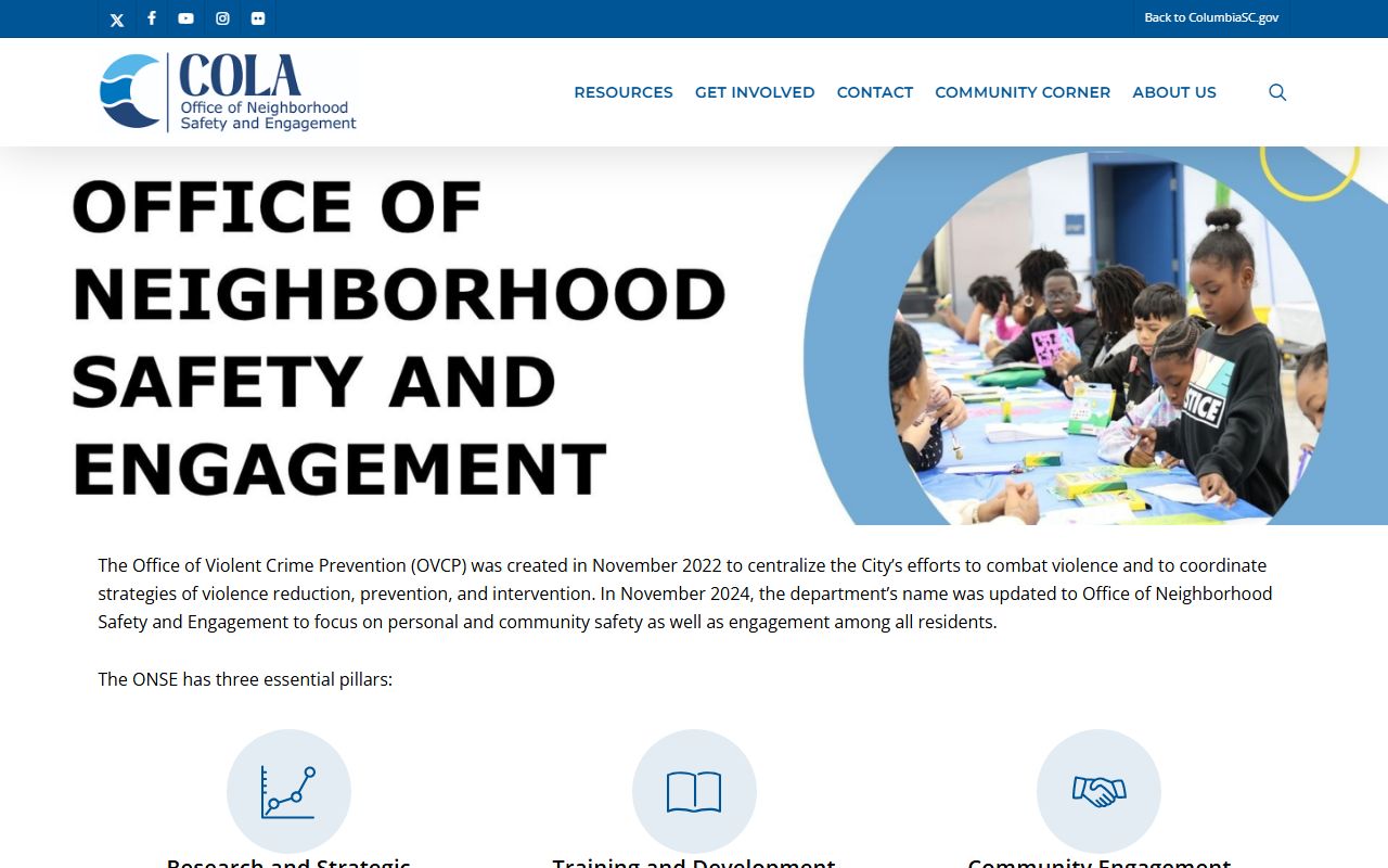 Columbia Office of Violent Crime Prevention website for Columbia crime data