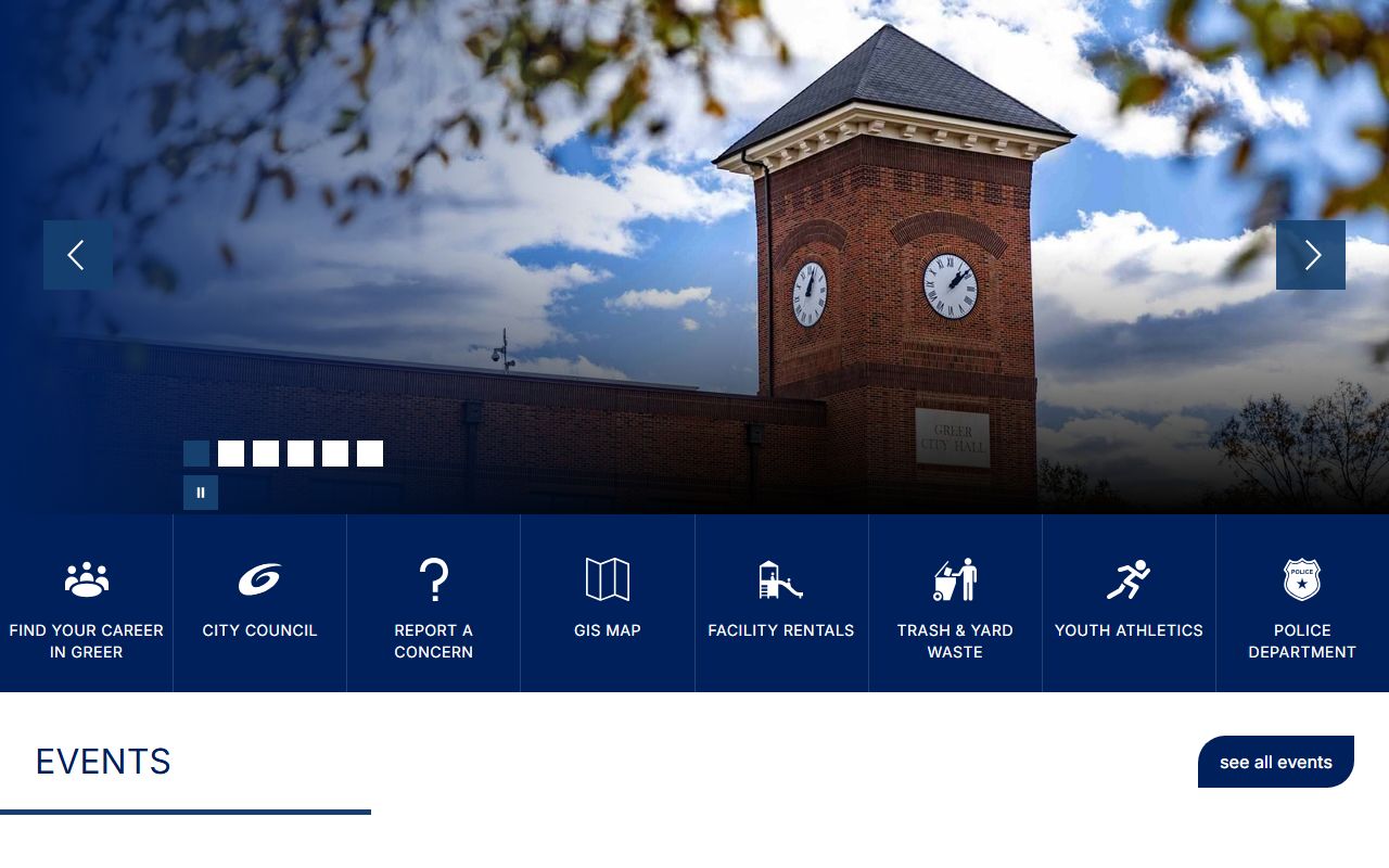 Greer Police Department website for arrest records and city services
