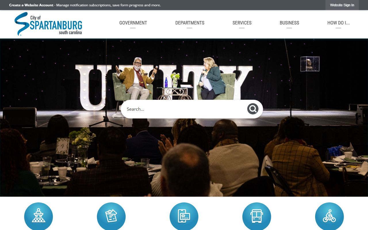 Spartanburg Police Department website showing law enforcement services in Spartanburg