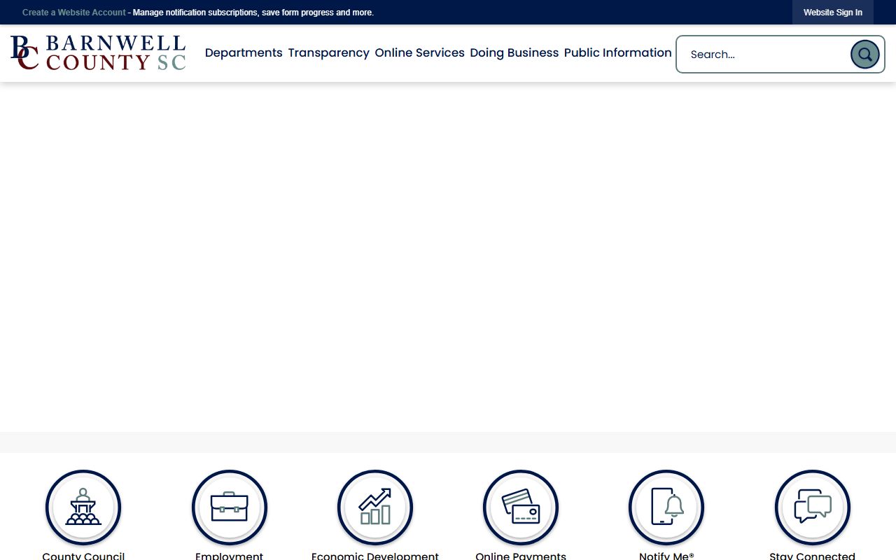 Barnwell County government website for recent arrests and public records