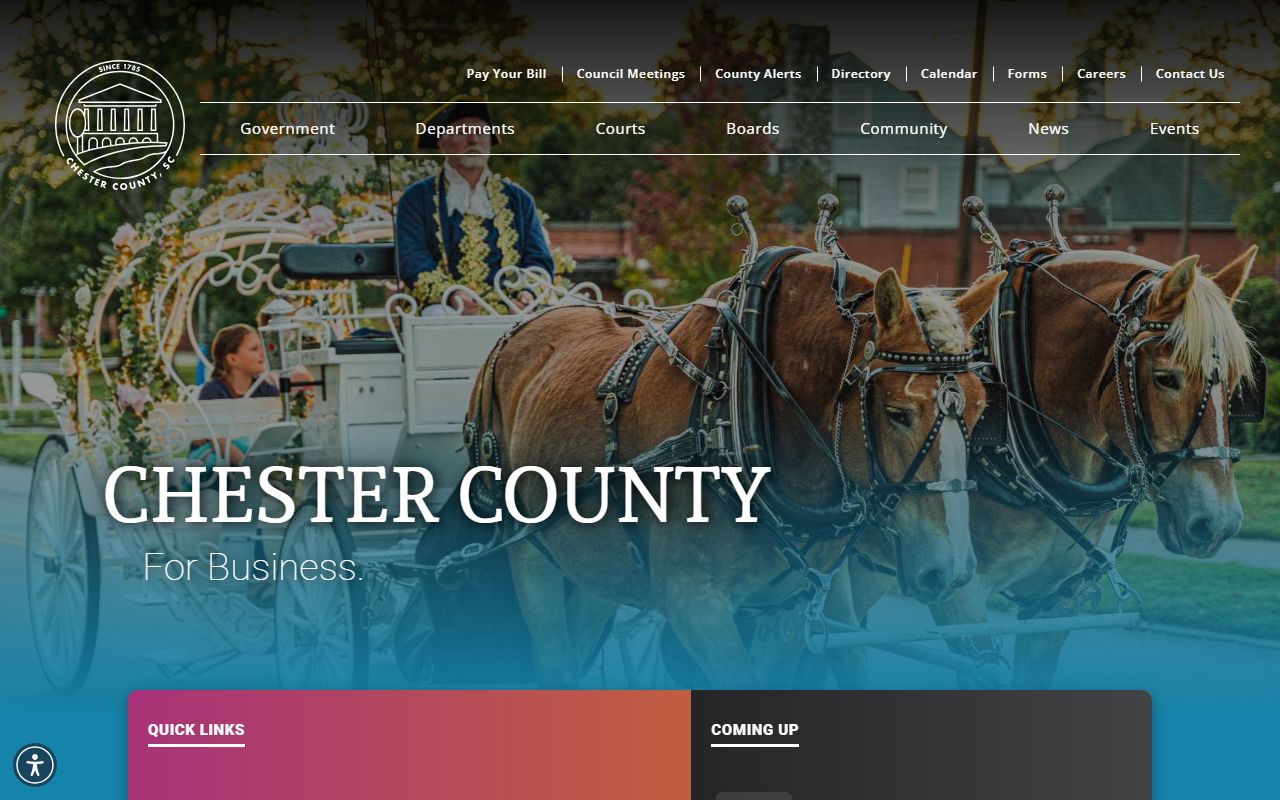 Chester County government website for recent arrests public records