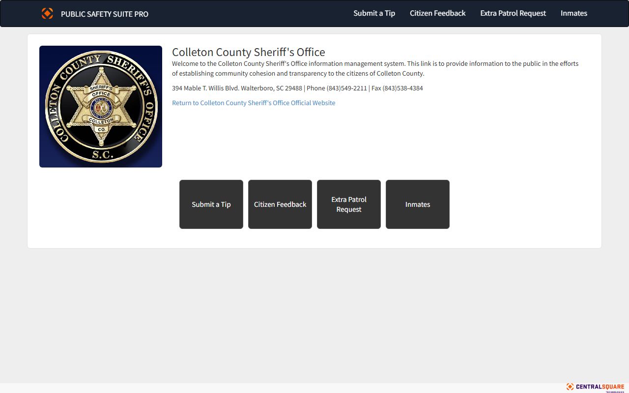 Colleton County inmate search portal for recent arrests