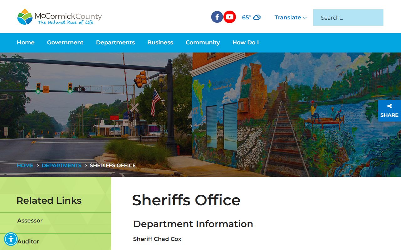 McCormick County Sheriff's Office website for recent arrest lookups