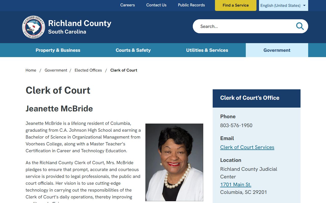 Richland County Clerk of Court for Richland County recent arrests records