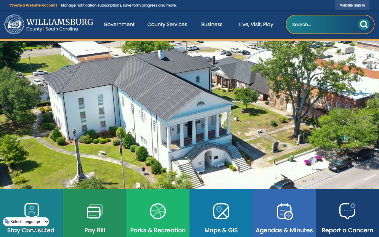 Williamsburg County government website for Williamsburg County recent arrests records
