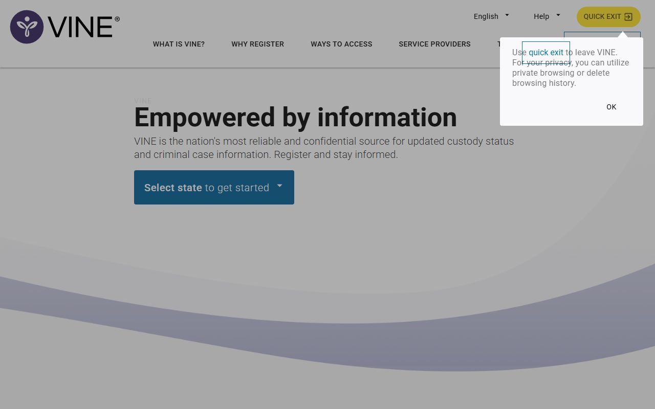 VINELink victim notification system for South Carolina recent arrests